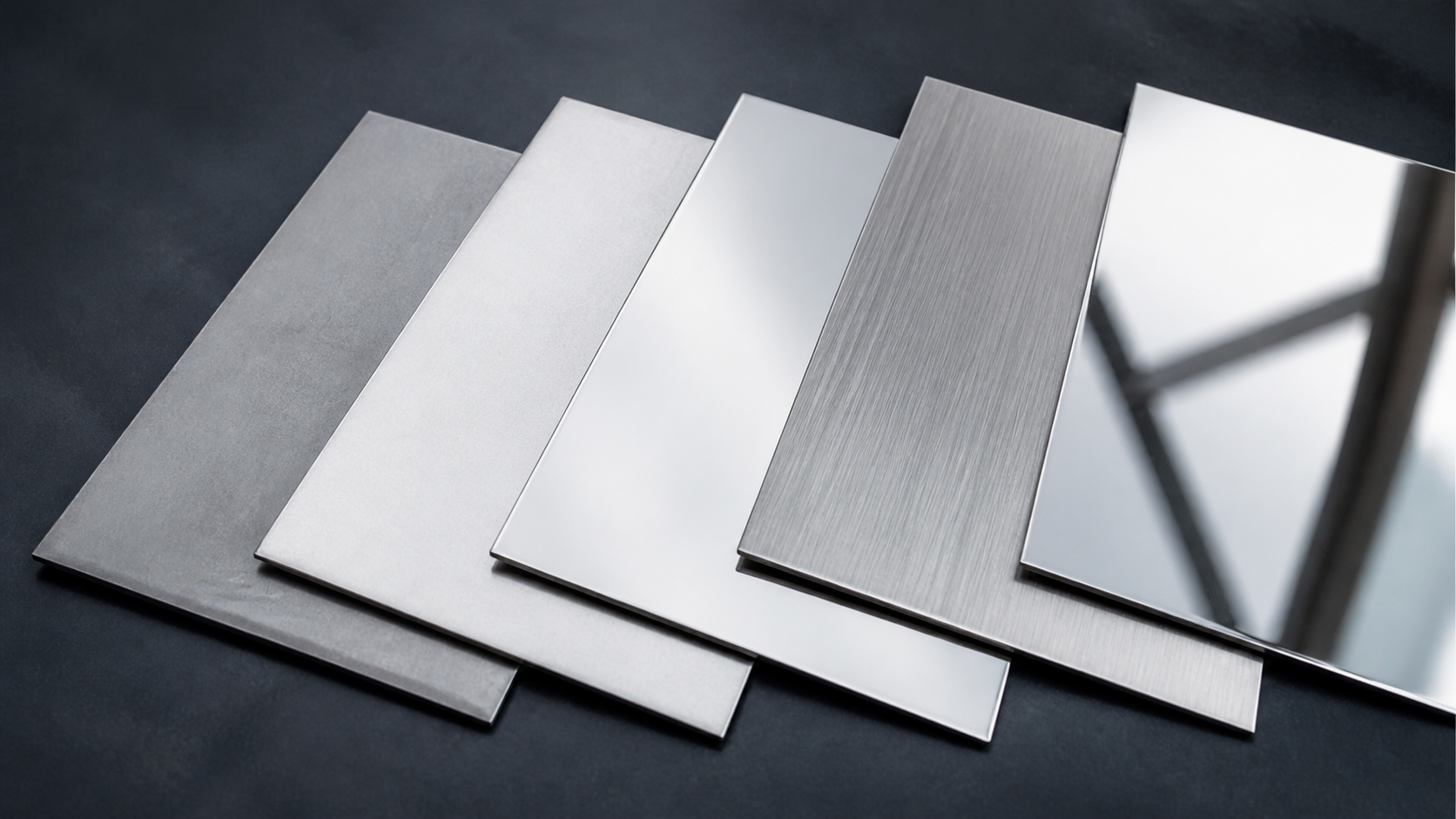 Các mẫu bề mặt inox 2B BA No.1 Hairline và Mirror